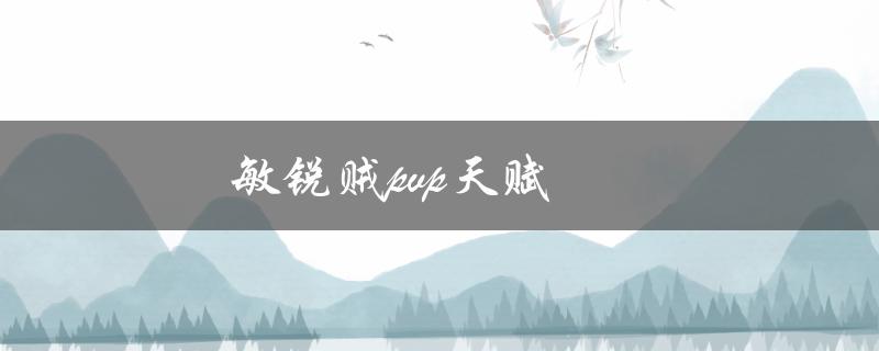 敏锐贼pvp天赋(如何打造最强输出)