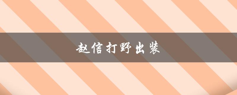 赵信打野出装(如何选择最佳装备)